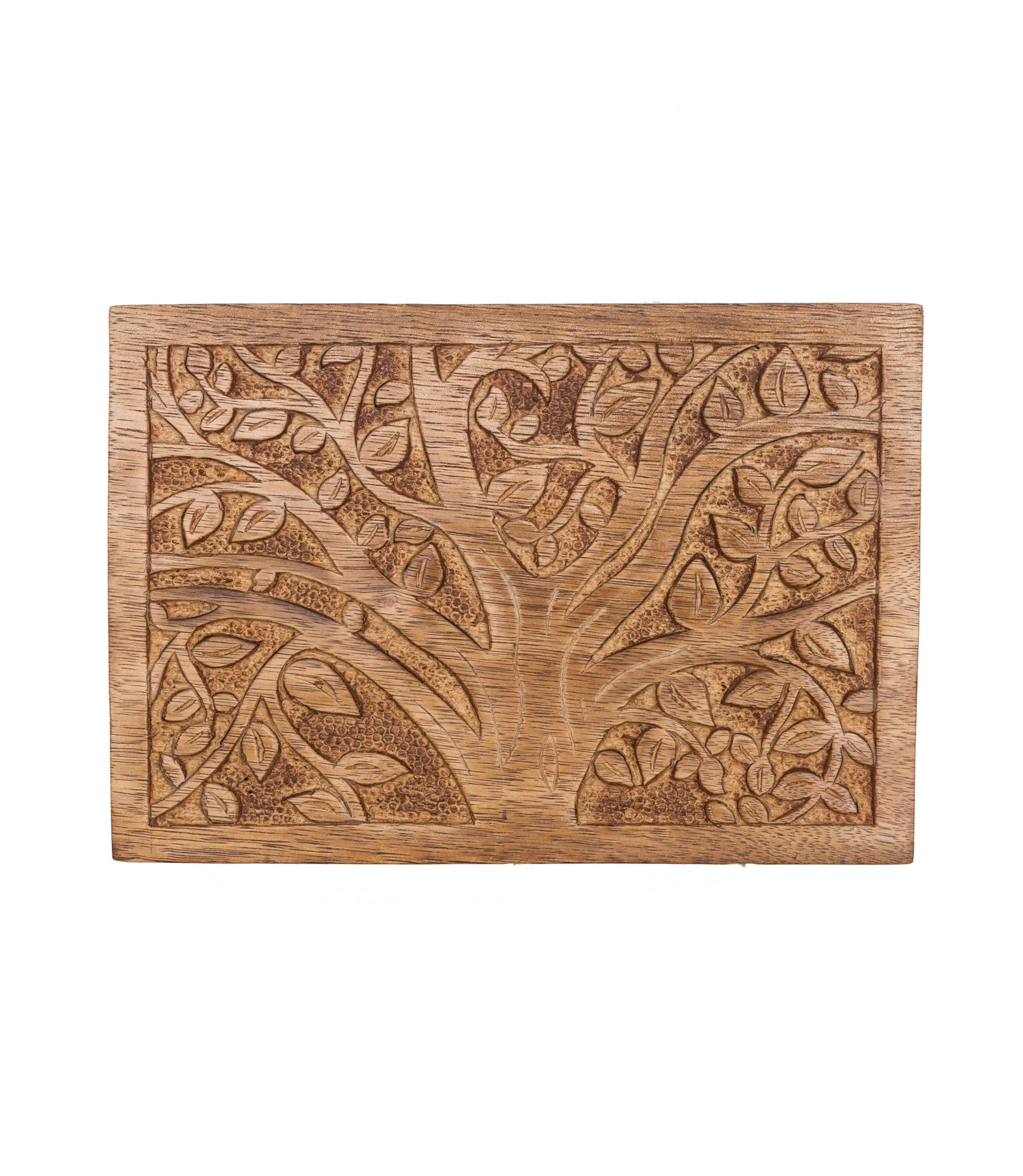 Aranyani Tree of Life Jewelry Box With Tray - Hand Carved