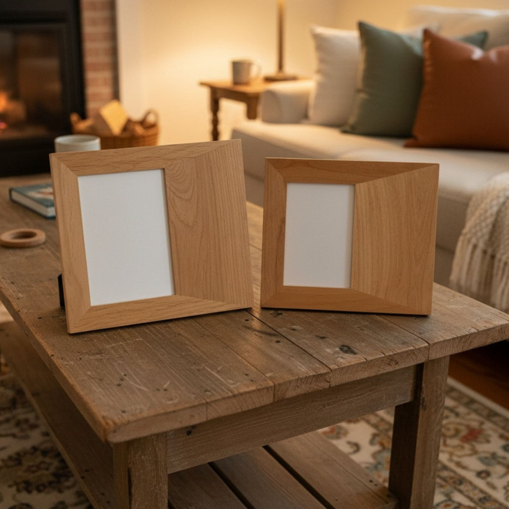 Custom Engraved Photo Frame: Your Handwriting Engraved on Alder Wood - 4x6, 5x7