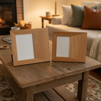 Custom Engraved Photo Frame: Your Handwriting Engraved on Alder Wood - 4x6, 5x7