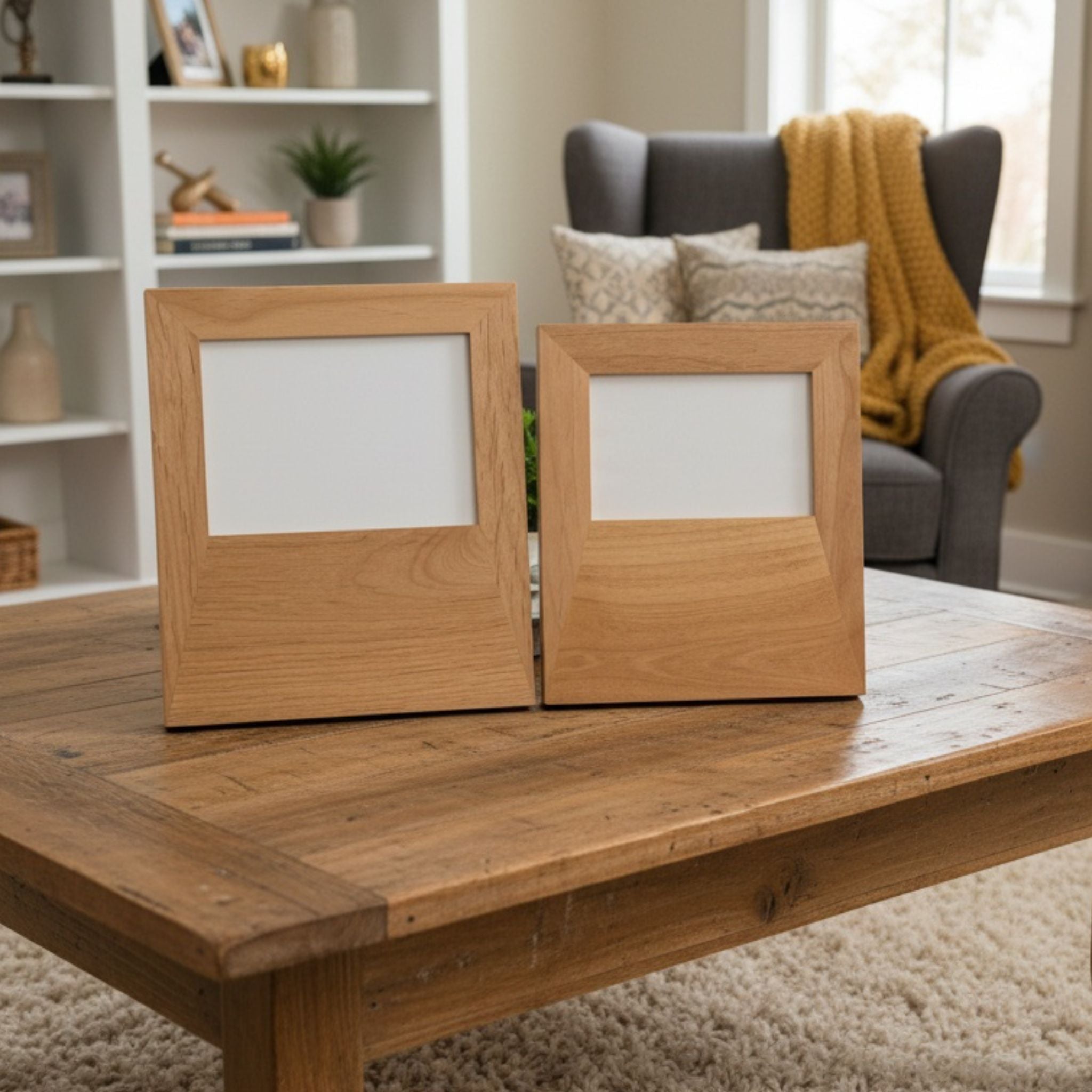 Custom Engraved Photo Frame: Your Handwriting Engraved on Alder Wood - 4x6, 5x7