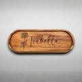 Personalized Wood Valet Tray - Add Your Name and Birth Month Flower - Jewelry Organizer