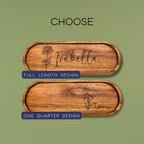 Personalized Wood Valet Tray - Add Your Name and Birth Month Flower - Jewelry Organizer