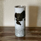 Glittery Cow Pattern Tumbler - Stainless Steel - 20 Oz