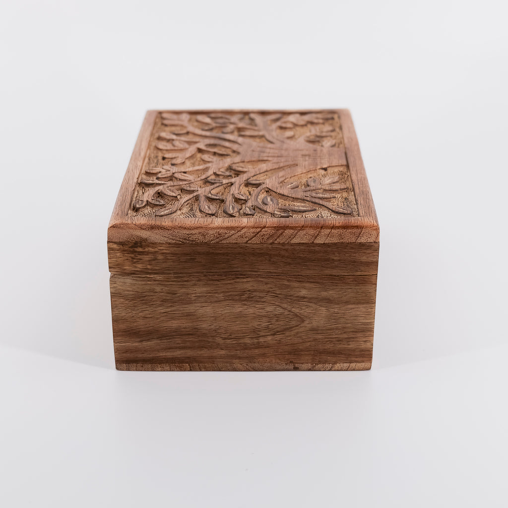 Aranyani Tree of Life Jewelry Box With Tray - Hand Carved