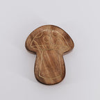 Drishti Mushroom Jewelry Tray - Wood, Brass inlay