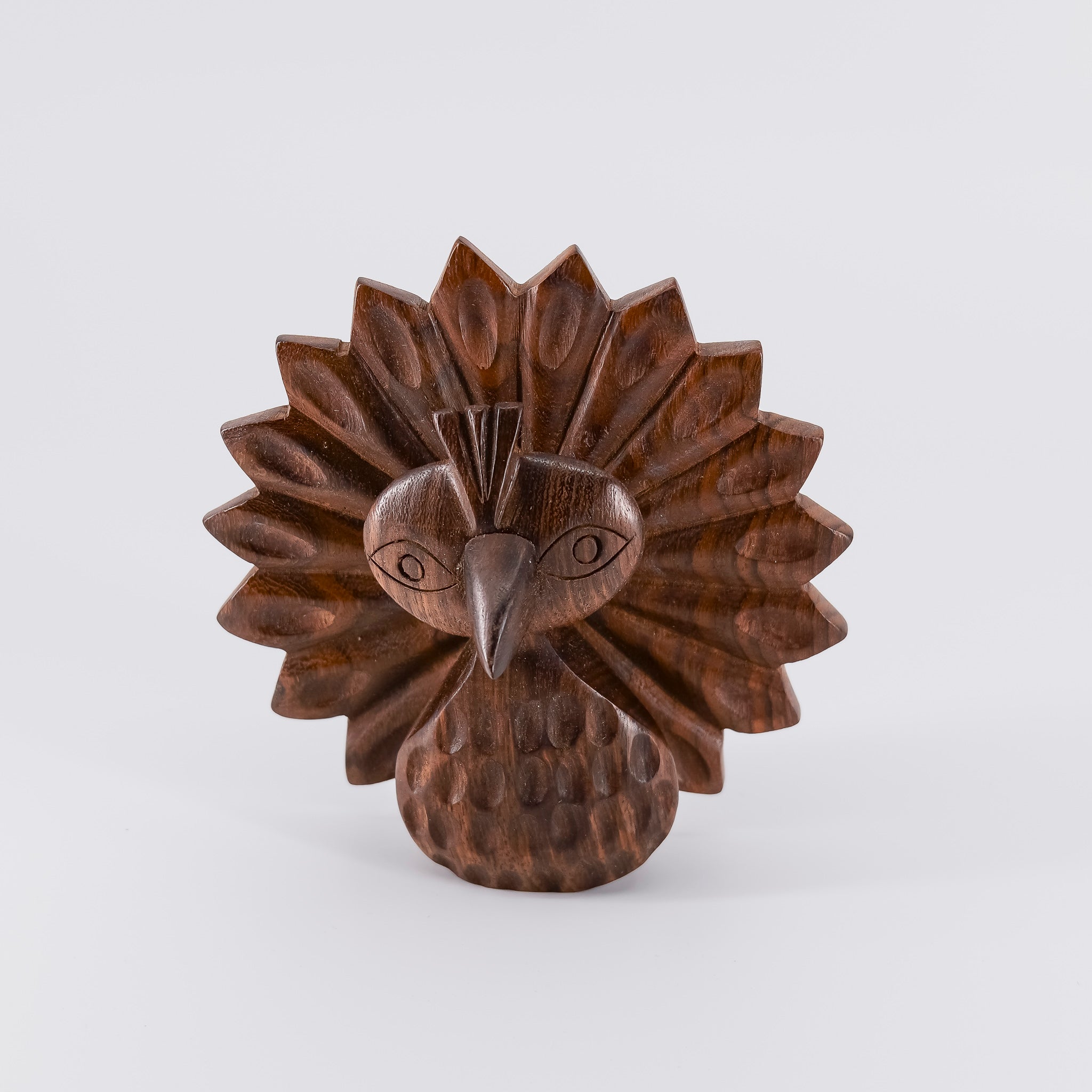 Peacock Glasses Holder Stand - Handcrafted Wood