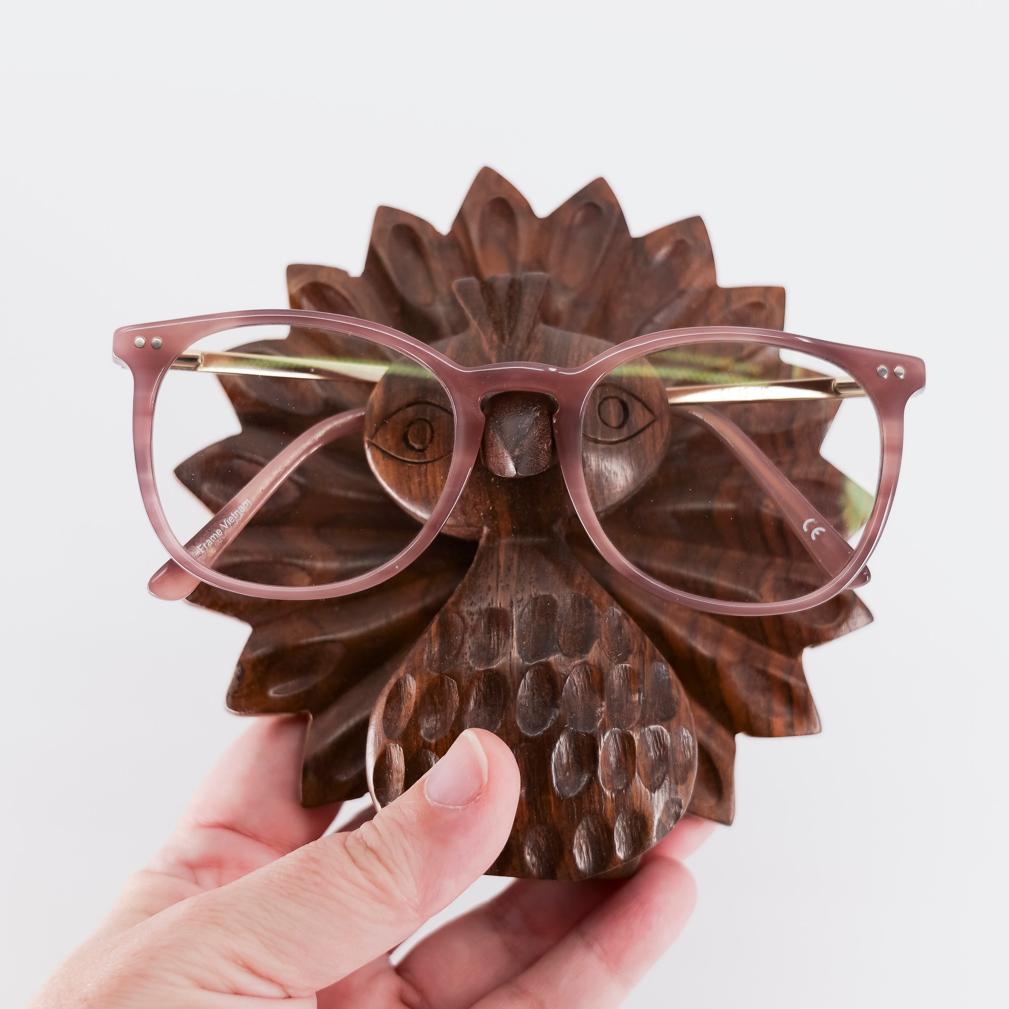 Peacock Glasses Holder Stand - Handcrafted Wood