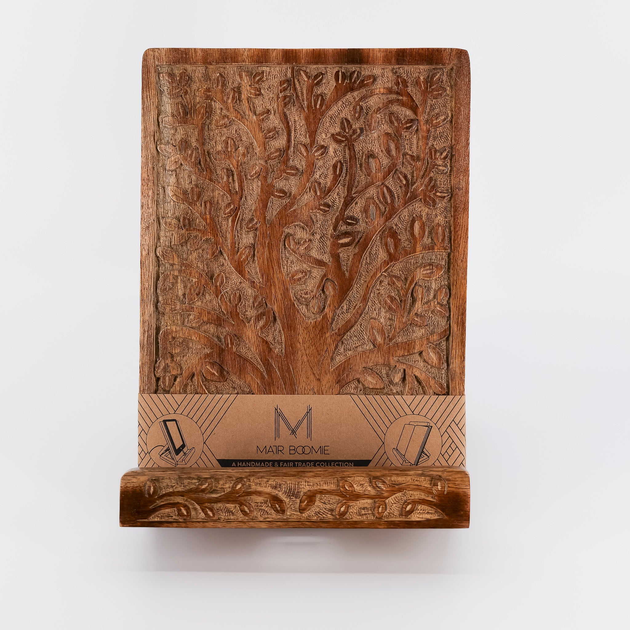 Aranyani Tree of Life Book Holder Tablet Stand - Hand Carved