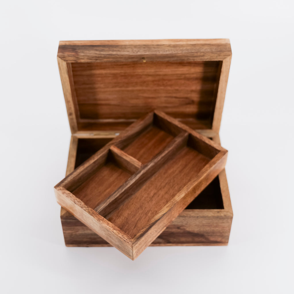 Aranyani Tree of Life Jewelry Box With Tray - Hand Carved