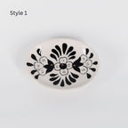 Lalita Soap Dish, Catch All Tray - Hand Painted Black, White