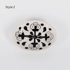 Lalita Soap Dish, Catch All Tray - Hand Painted Black, White