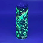 Creepy Skeleton Leprechauns - Glow in the Dark Stainless Steel Tumbler (Green Glow) - 20 oz