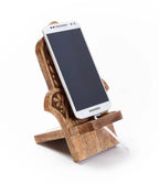 Hamsa Phone Stand for Desk - Mango Wood