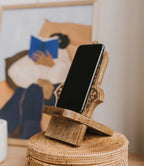 Hamsa Phone Stand for Desk - Mango Wood