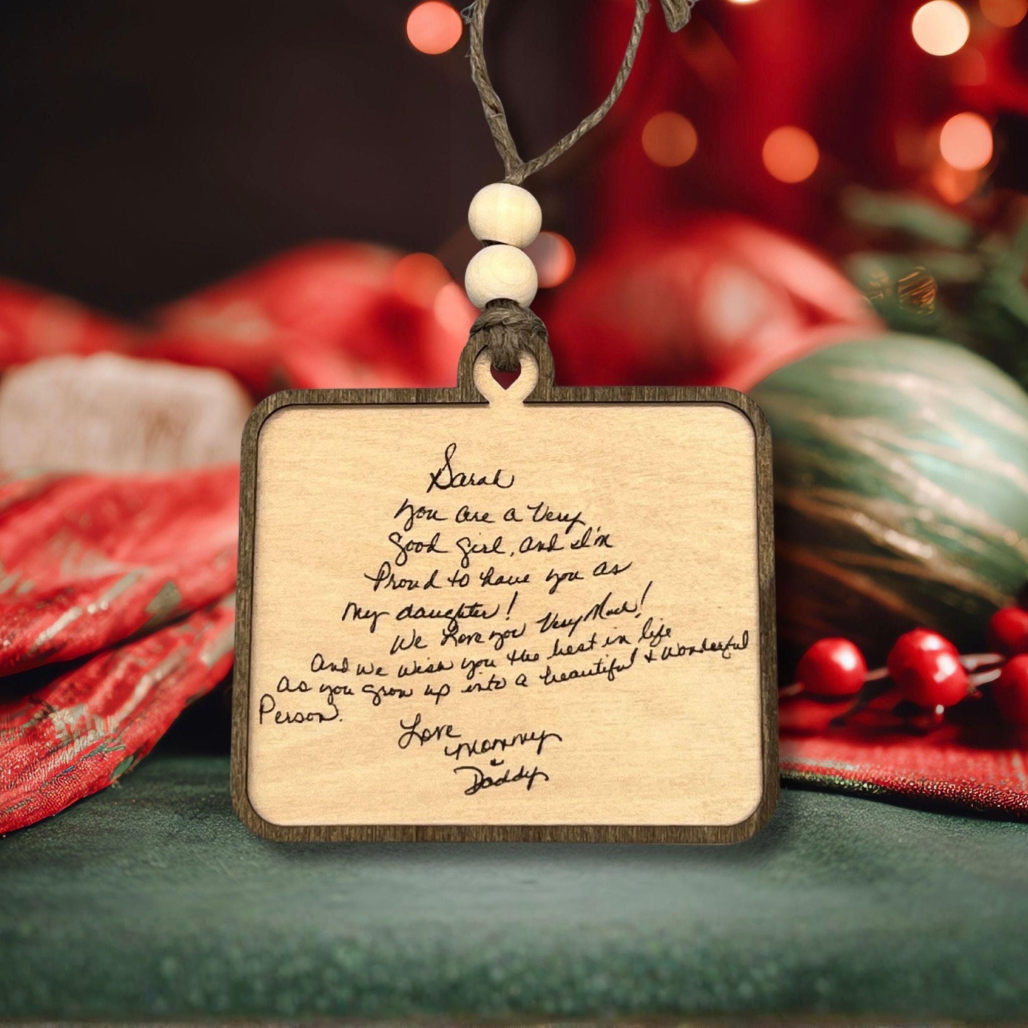 Handwriting Wood Ornaments, Turn Special Notes into a Keepsake