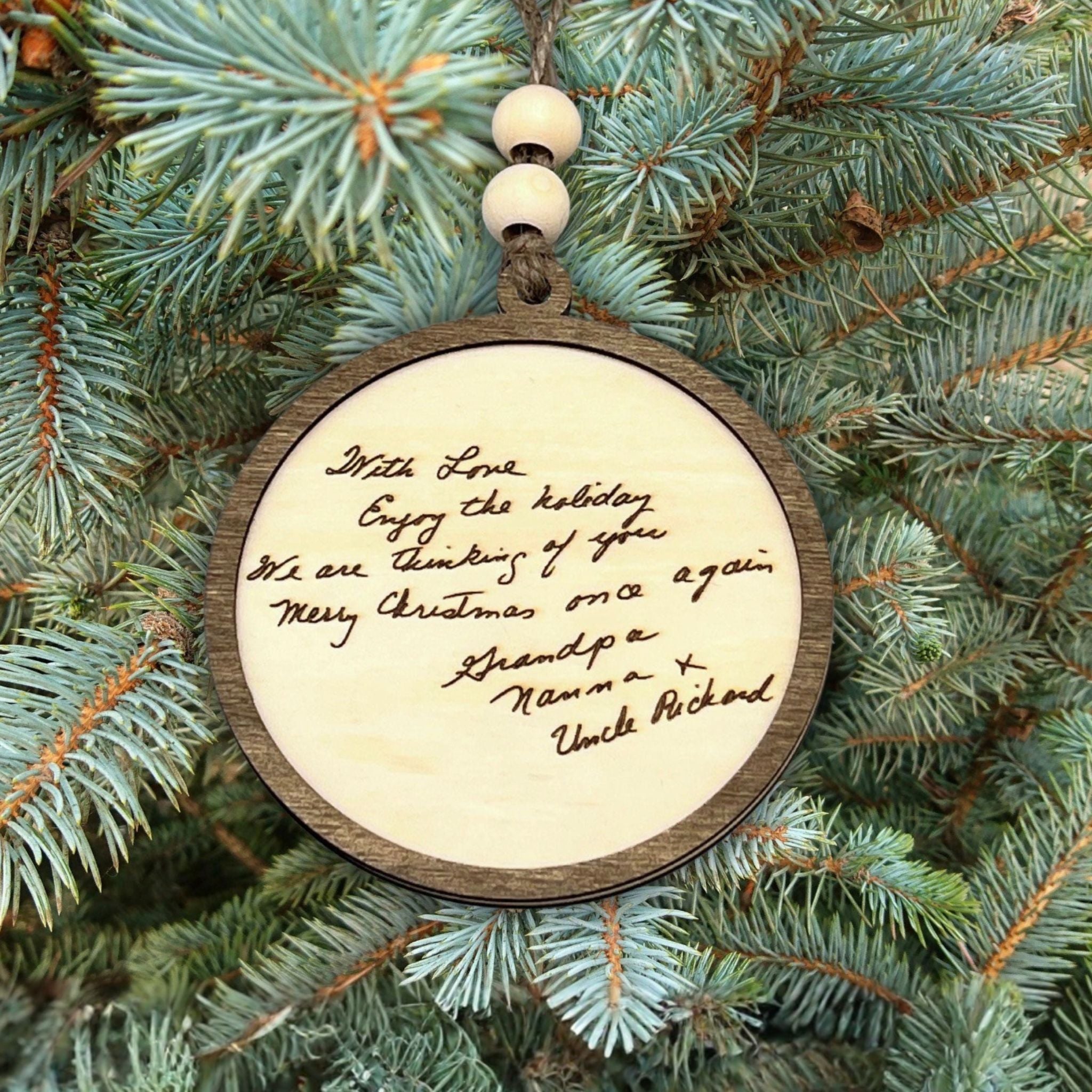 Handwriting Wood Ornaments, Turn Special Notes into a Keepsake