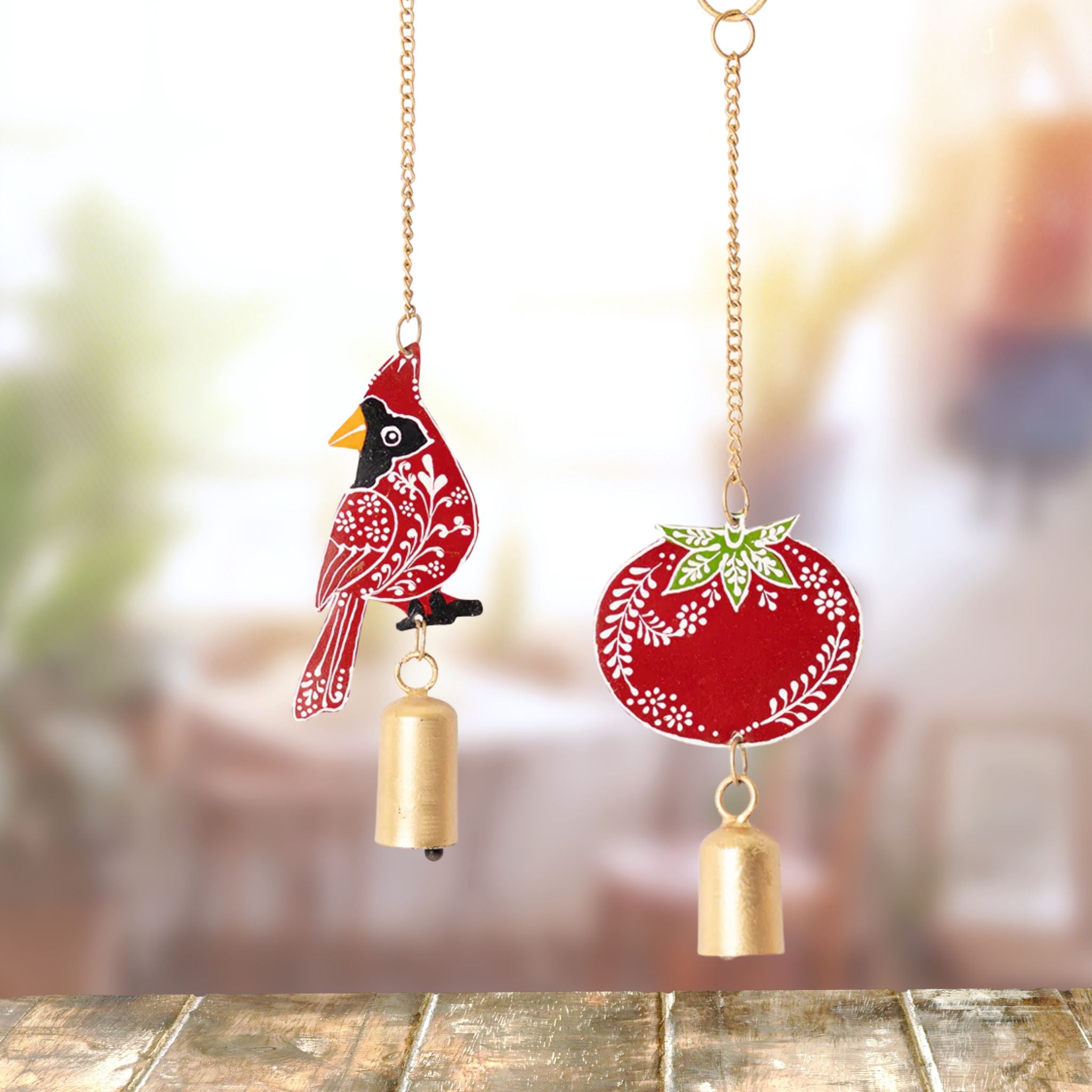 Metal Henna Wind Chimes - Hand Painted