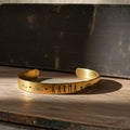 Karma & Lotus Flower Laser Etched Cuff Bracelet