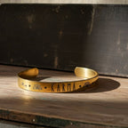 Karma & Lotus Flower Laser Etched Cuff Bracelet