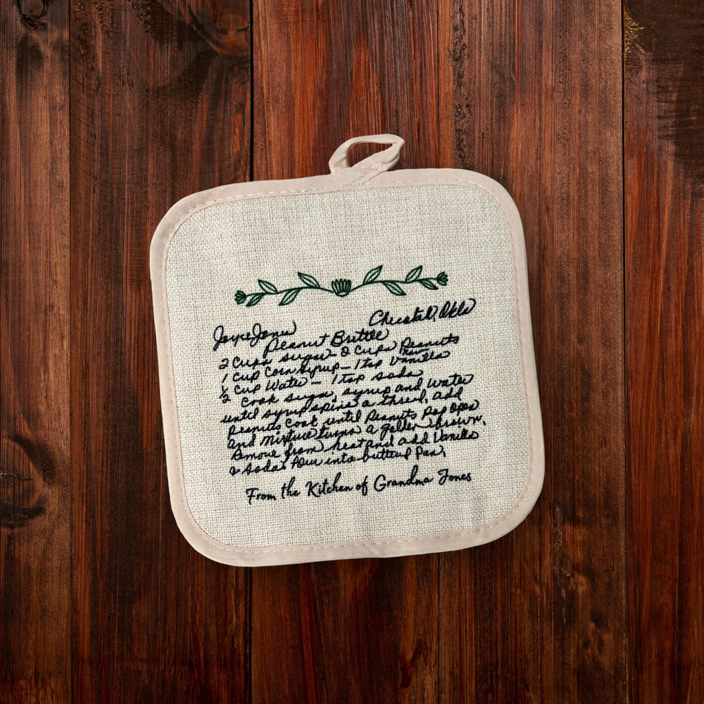 Premium Custom Hot Pads - Add Your Handwritten Recipe to a Potholder