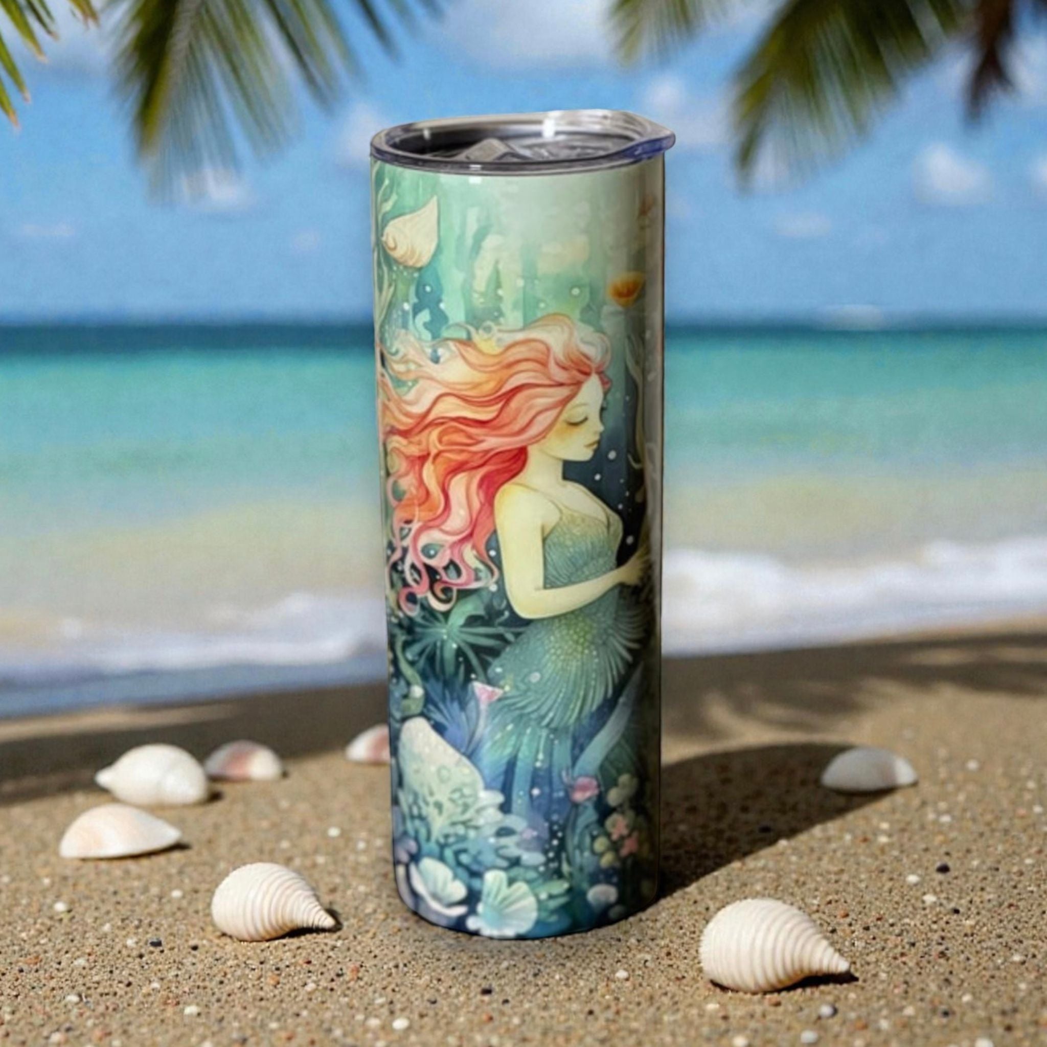 Whimsical Mermaid Tumbler - Stainless Steel - 20 Oz