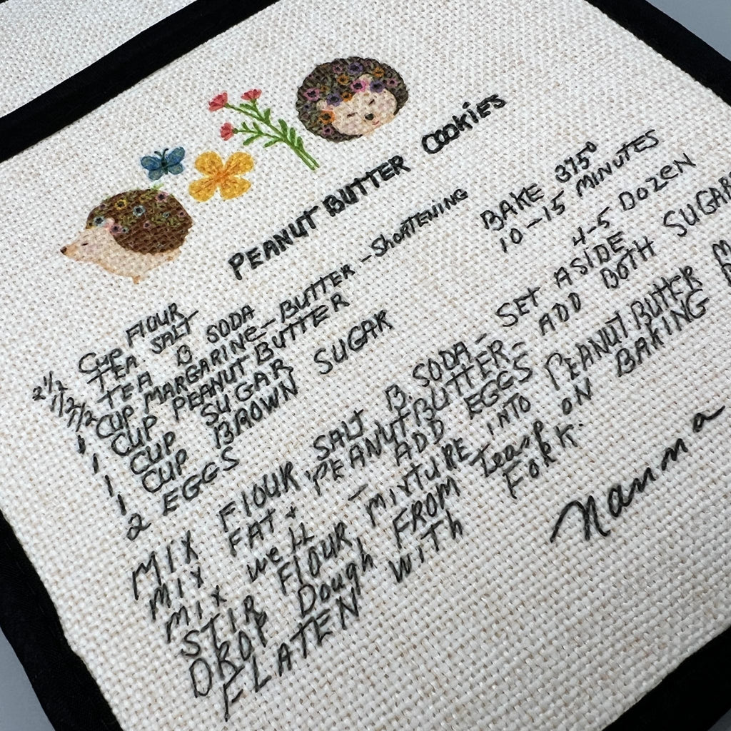 Premium Custom Hot Pads - Add Your Handwritten Recipe to a Potholder