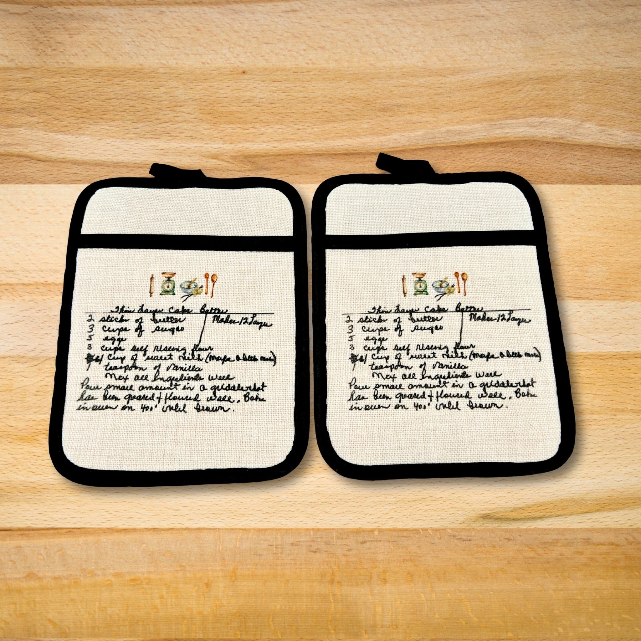Premium Custom Hot Pads - Add Your Handwritten Recipe to a Potholder