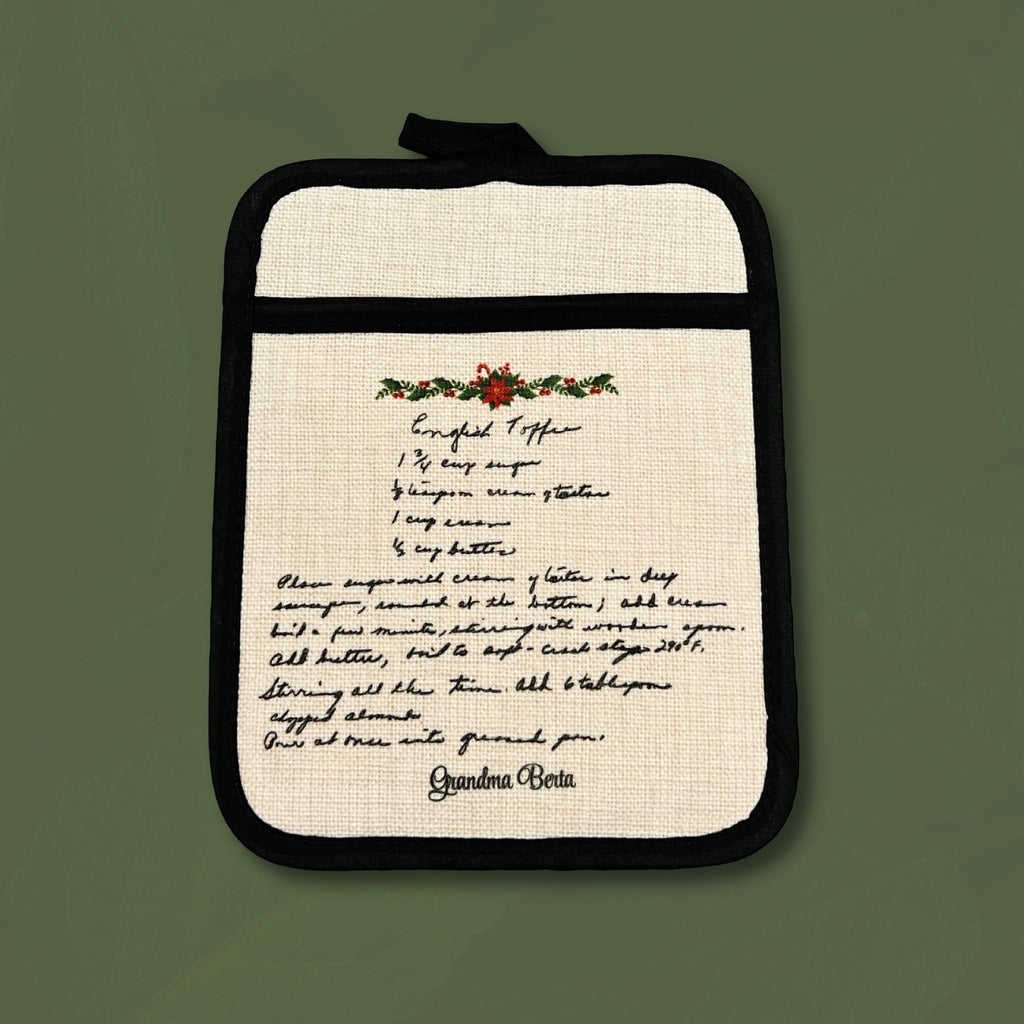 Premium Custom Hot Pads - Add Your Handwritten Recipe to a Potholder