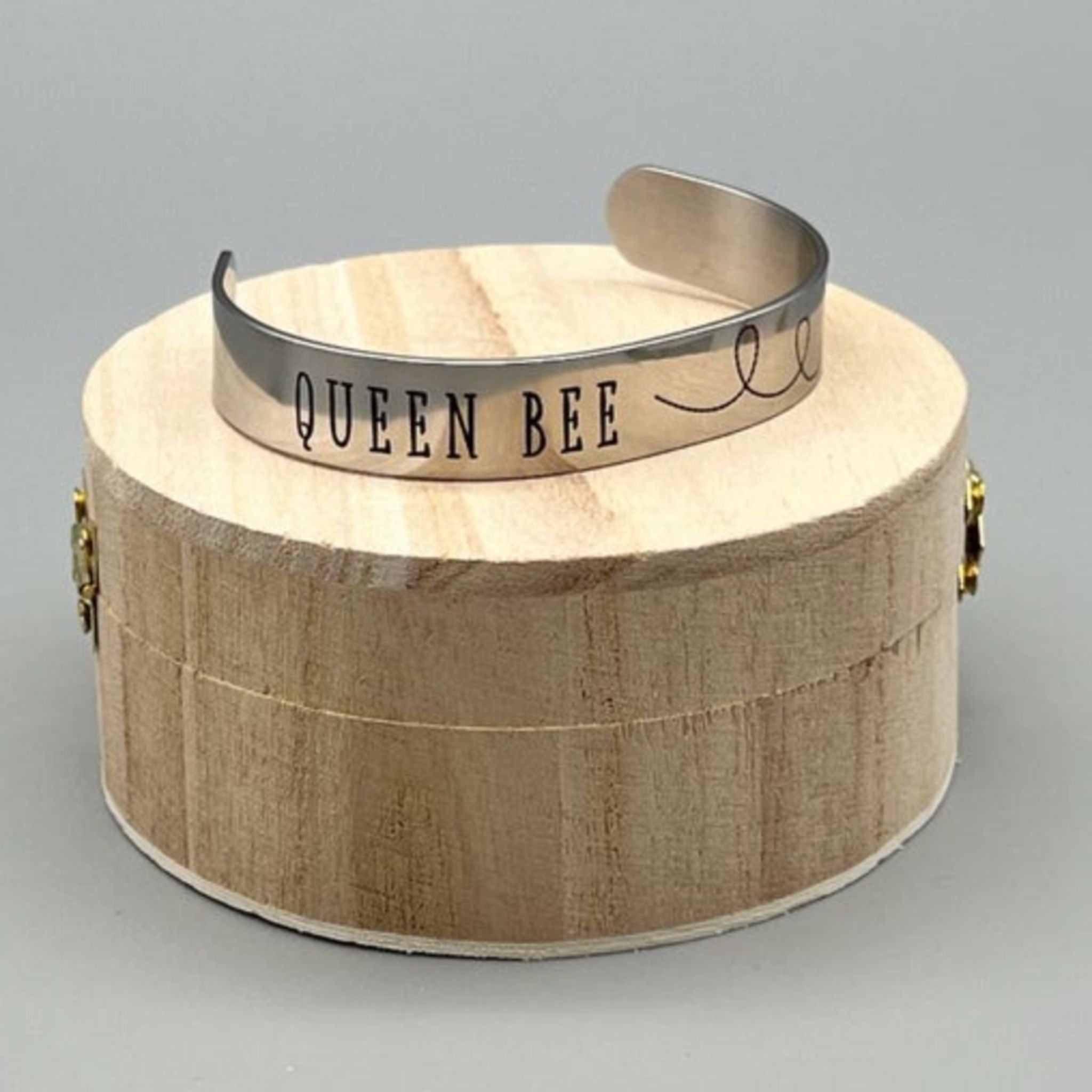 Queen Bee - Laser Etched Cuff Bracelet - Surgical Stainless Steel