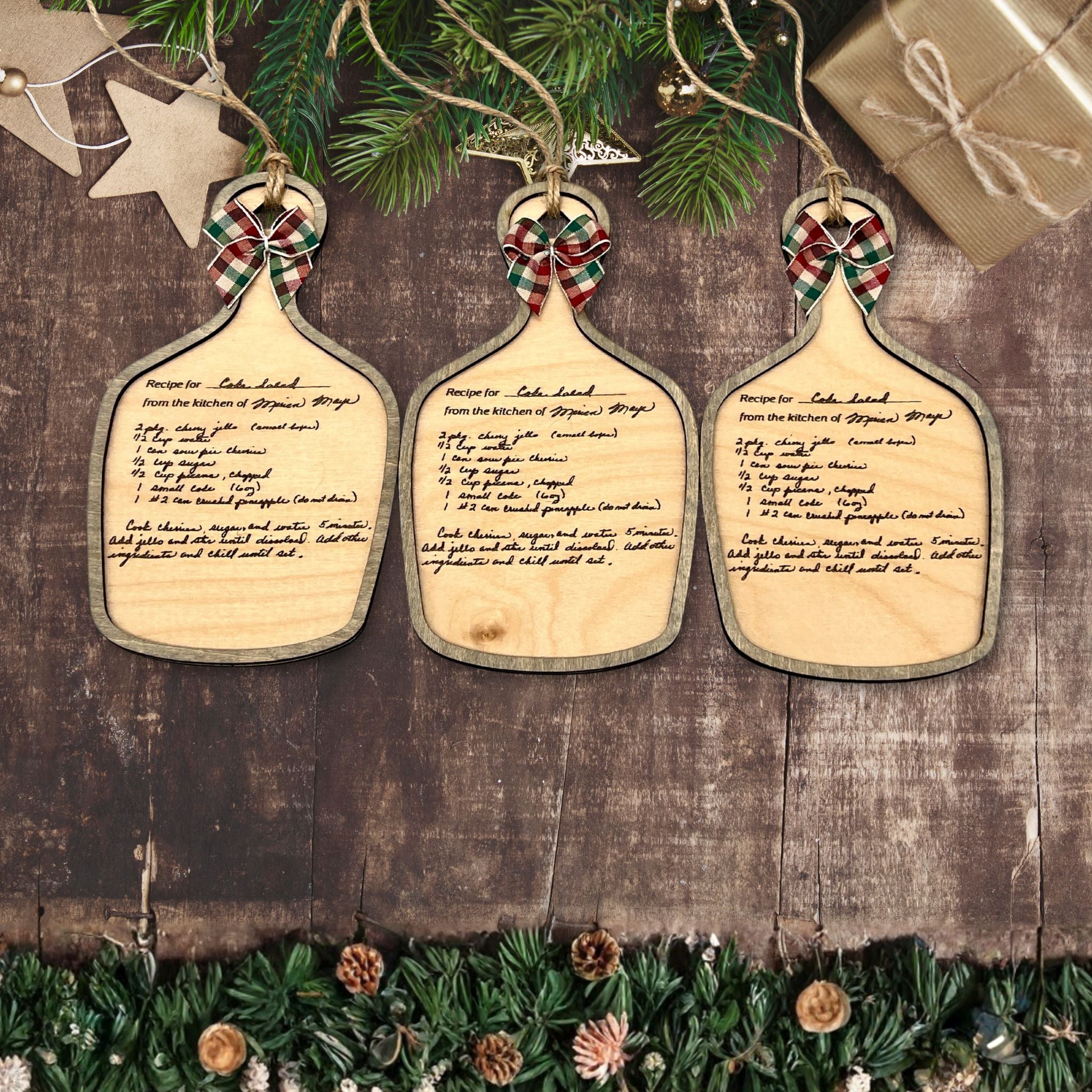 Custom Handwritten Recipe Wood Ornament