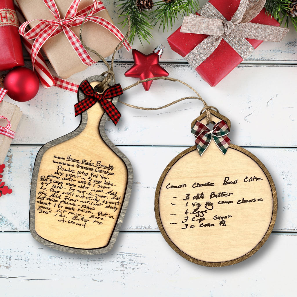 Custom Handwritten Recipe Wood Ornament
