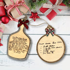 Custom Handwritten Recipe Wood Ornament