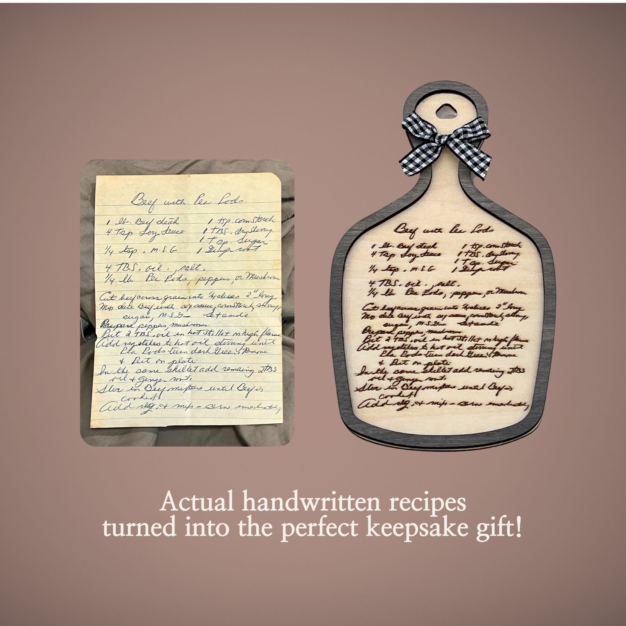 Custom Handwritten Recipe Wood Ornament