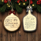 Custom Handwritten Recipe Wood Ornament