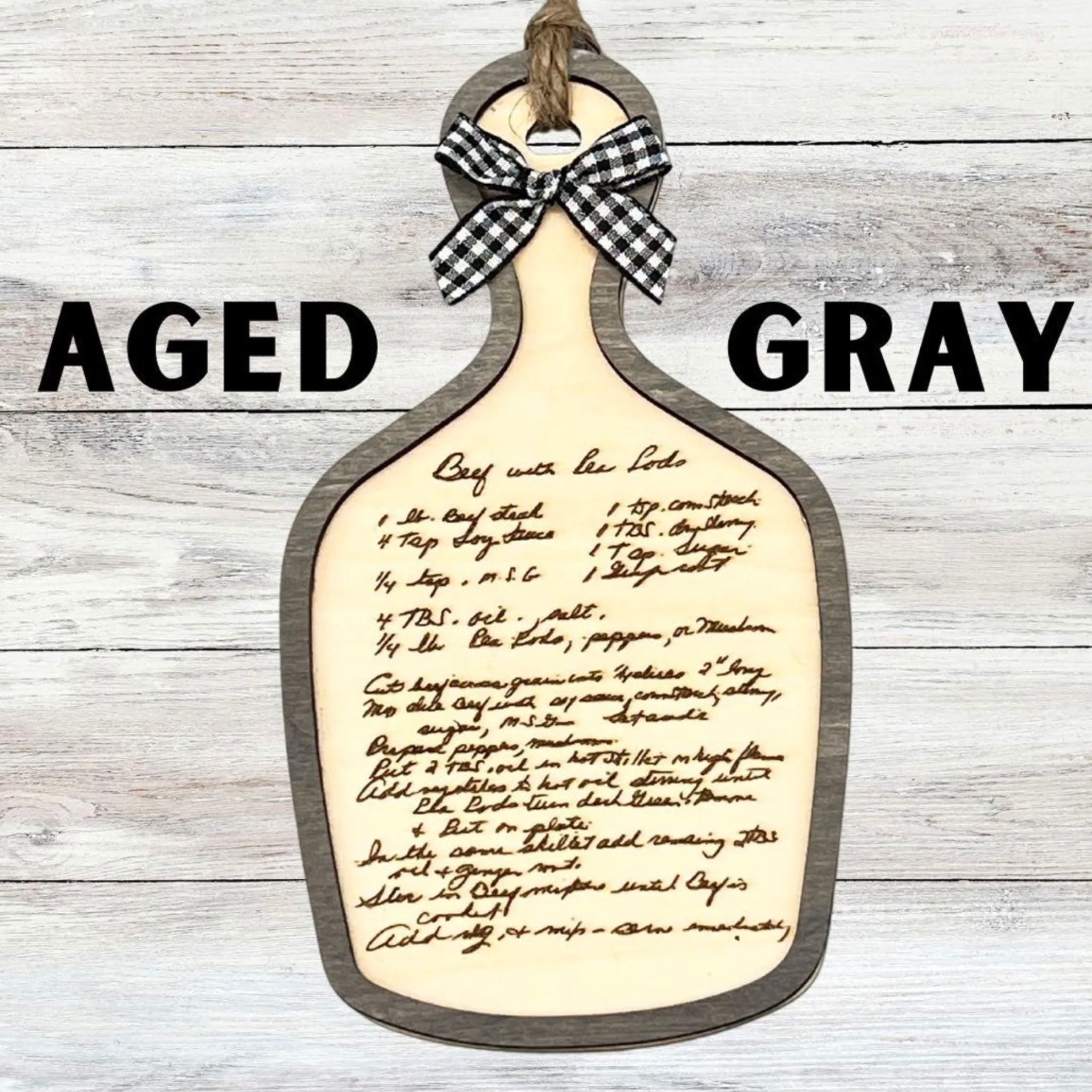 Custom Handwritten Recipe Wood Ornament