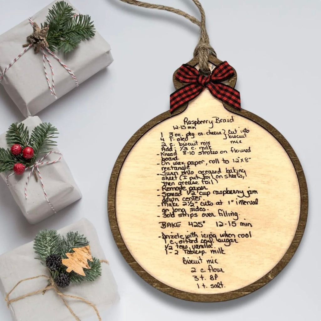 Custom Handwritten Recipe Wood Ornament