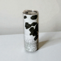 Glittery Cow Pattern Tumbler - Stainless Steel - 20 Oz