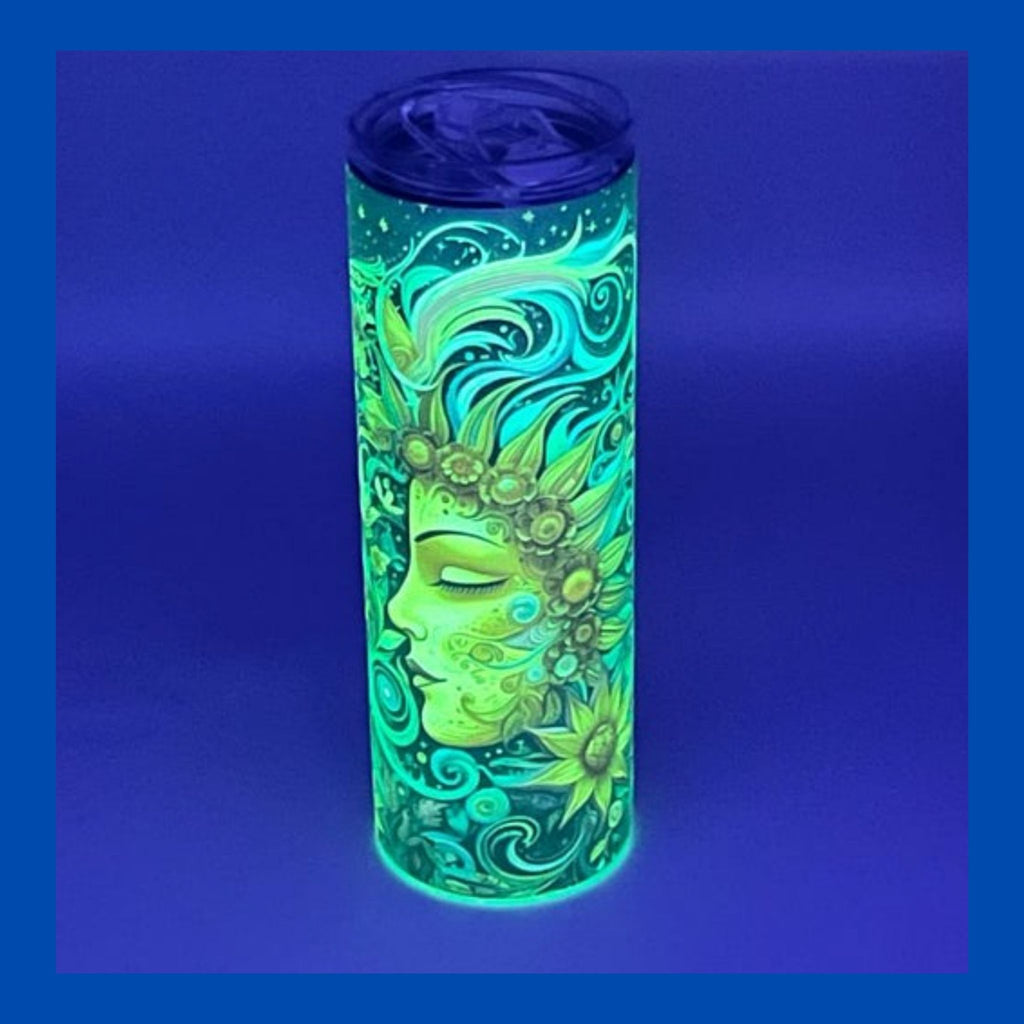 Sun Goddess - Glow in the Dark Tumbler (Green Glow) - 20 oz