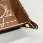 Personalized Leatherette Valet Tray: Engraved Vegan Leather Catch-All