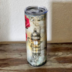 Vintage Flowers Tumbler - Stainless Steel - 20 Oz