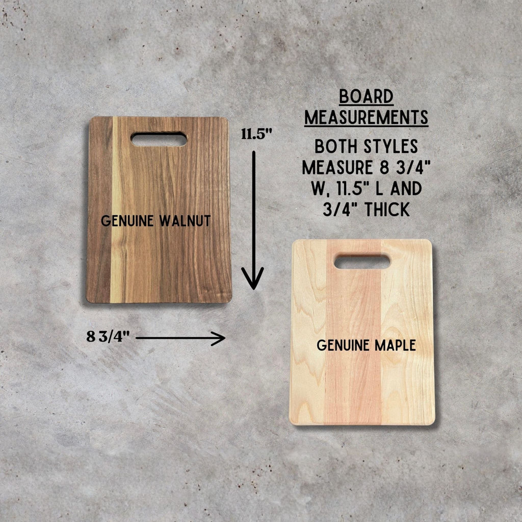 Personalized Engraved Wedding Cutting Board - Walnut or Maple - Made in USA