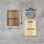 Personalized Engraved Wedding Cutting Board - Walnut or Maple - Made in USA