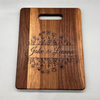 Personalized Engraved Wedding Cutting Board - Walnut or Maple - Made in USA
