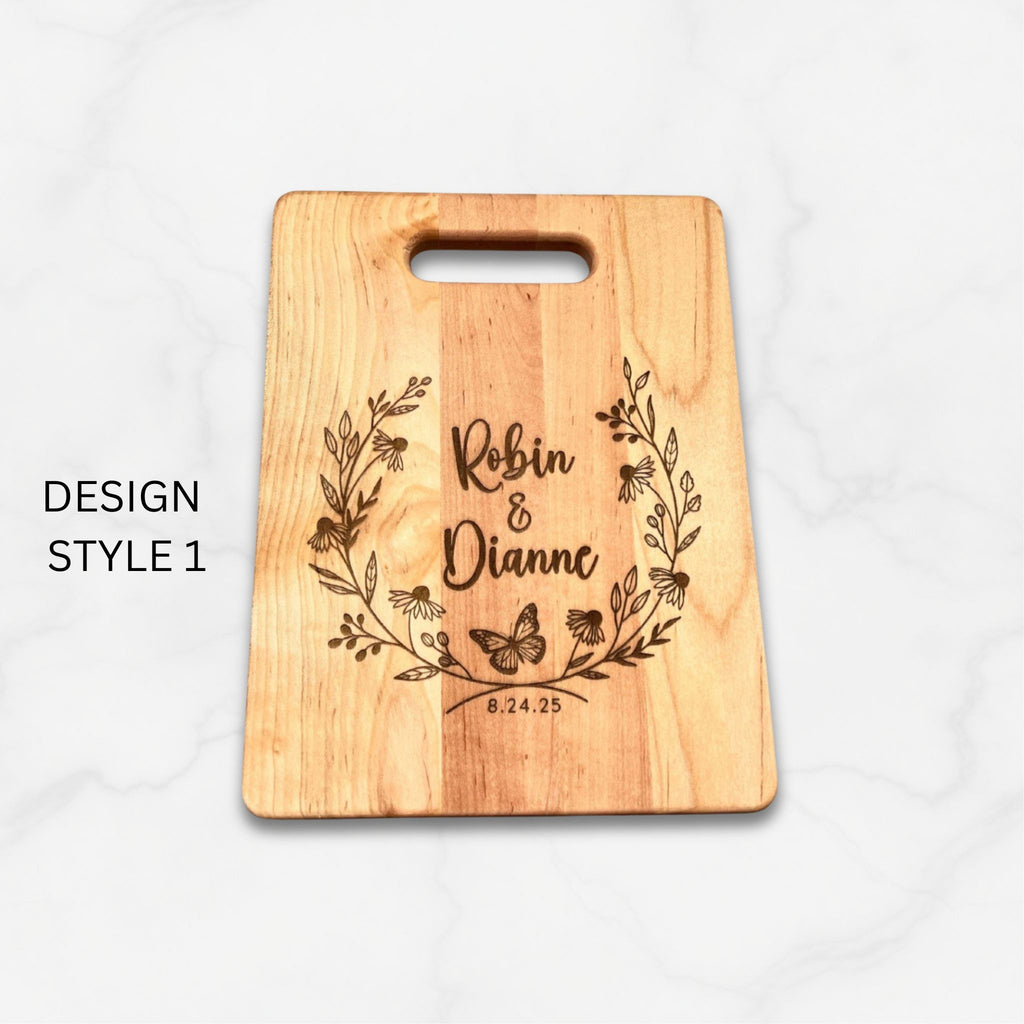 Personalized Engraved Wedding Cutting Board - Walnut or Maple - Made in USA