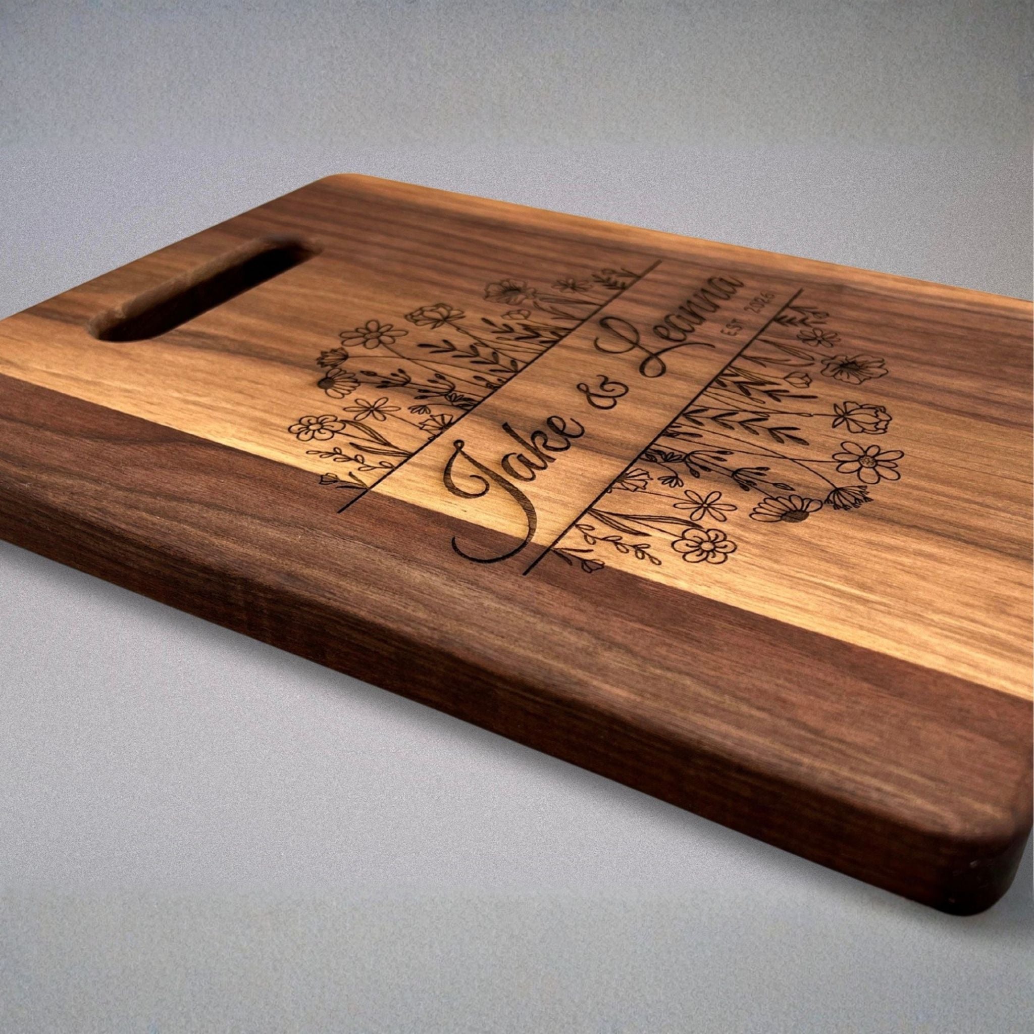 Personalized Engraved Wedding Cutting Board - Walnut or Maple - Made in USA