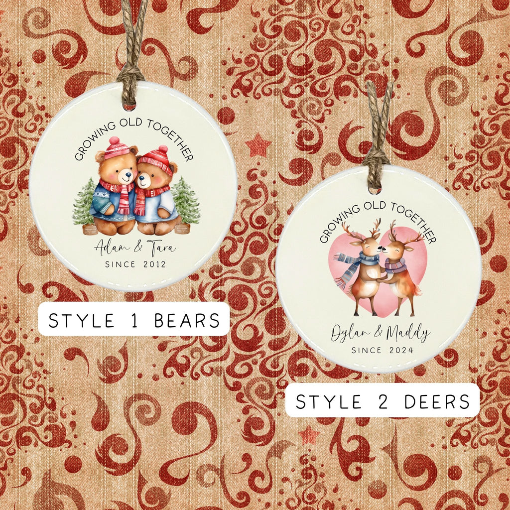 Personalized Couples Christmas Ornaments | Growing Old Together Keepsake