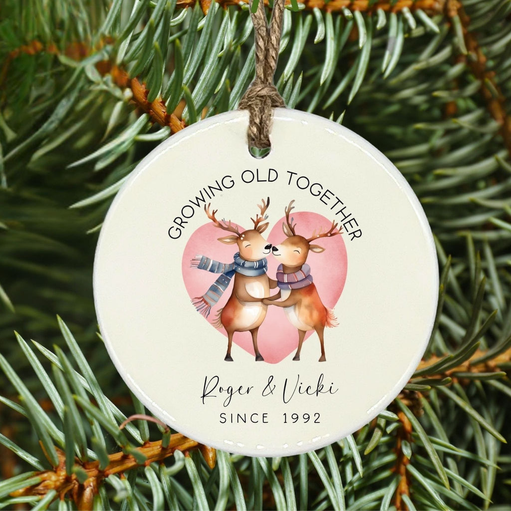 Personalized Couples Christmas Ornaments | Growing Old Together Keepsake