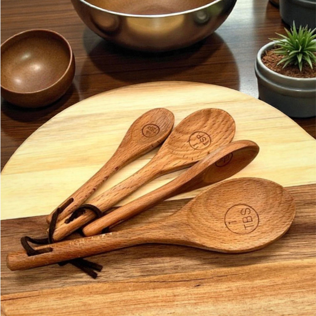 Wooden Measuring Spoons, 4 Piece Set