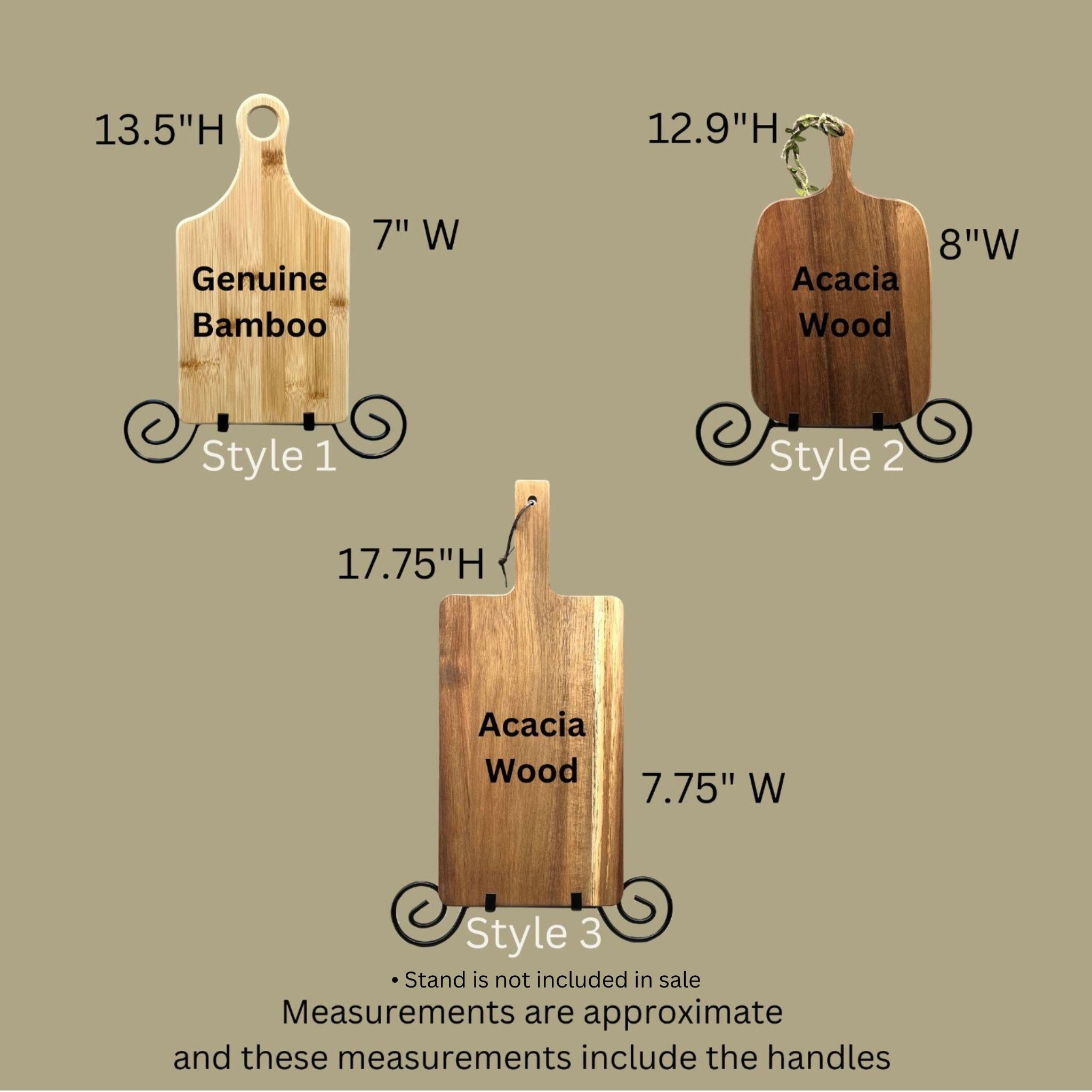 Custom Cutting Boards - Engrave Handwritten Recipes and Notes on Bamboo or Acacia