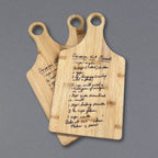 Custom Cutting Boards - Engrave Handwritten Recipes and Notes on Bamboo or Acacia